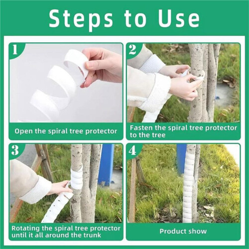 4PCS Tree Trunk Protector Plastic Spirals Tree Guards Trunk Protector Tubes Wraps Protect Plant From Deer Rabbit Cats A 1