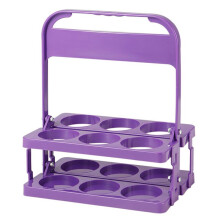 Portable Beer Carrier-Collapsible 6 Pack Drink Holder,Reusable Plastic Wine & Beer Rack, Ideal for Picnics and Parties C