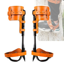 Tree Climbing Spikes Stainless Steel, Upright Climbing Tool With Adjustable Straps And Cow Leather Padding