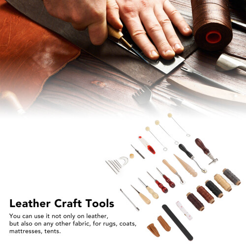 Leather Tools Set – Wax, Thread, Needle, Sanding Stick, Stainless Steel 2