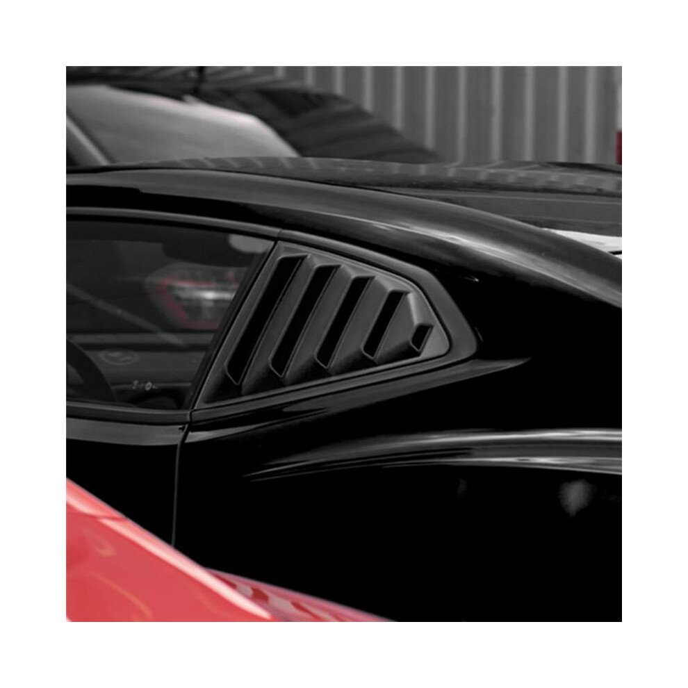 Matte 1/4 Rear Side Vent Quarter Window Louver Shutter Cover Trim For 2016-2022 Chevy Camaro Black 6133631828553