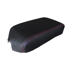FöR Camry 2012 -2017 Bilmikrofiber LäDerkonsol ArmstöD Panelskydd SkyddskläDd Svart+RöD TråD