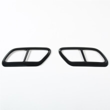 Black Stainless Steel Pipe Throat Exhaust Outputs Tail Frame Trim Cover for S60 2020 S90 V90 2016-2019 Accessories
