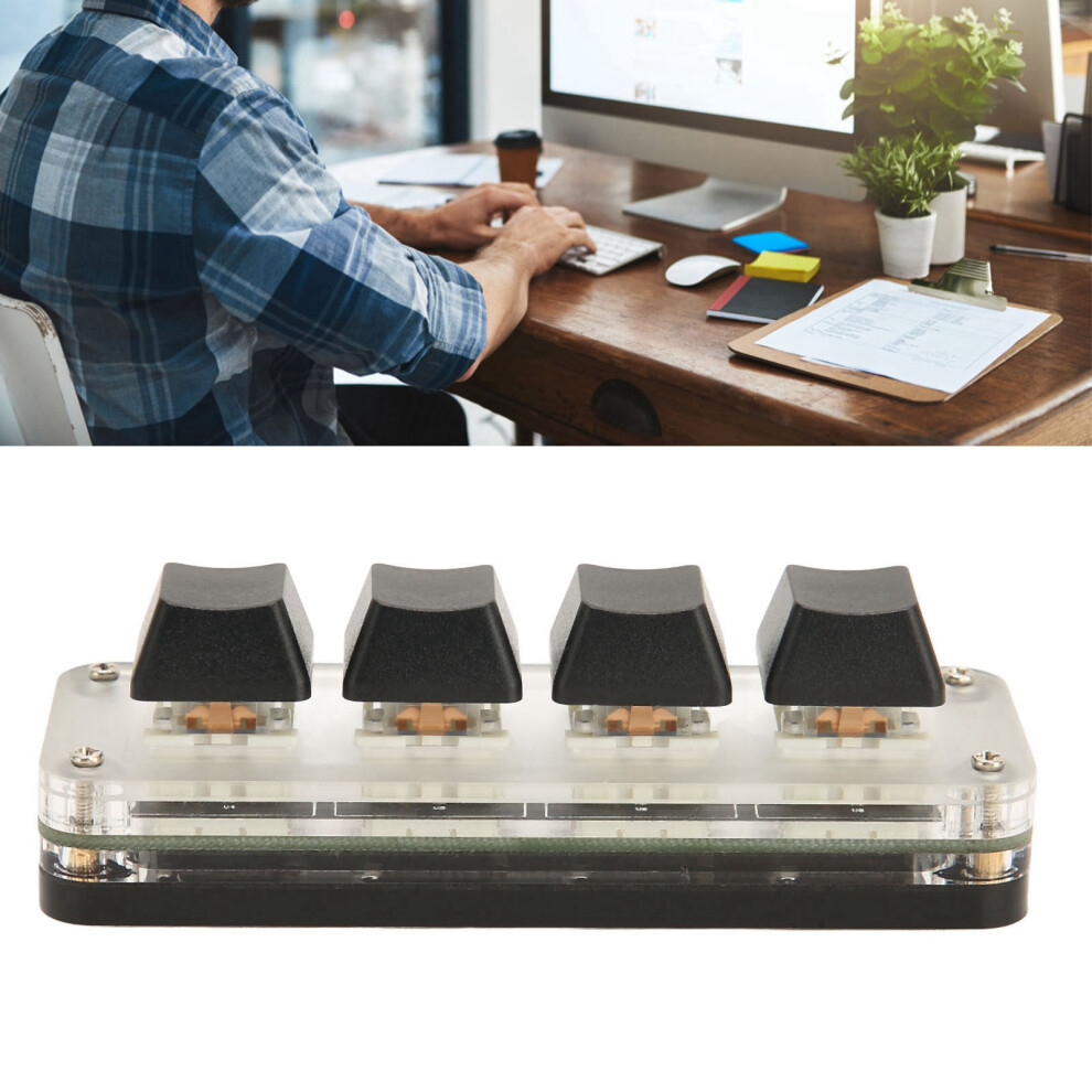 Usb Programmable Mechanical Keypad 4 Keys Rgb Acrylic Mini Gaming Keyboard 5081375027248