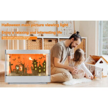Akvarieljus Akvariumdekor Nattljus Virtual Halloween Dynamisk LED-Bordslampa för Rumsinredning Hem, Kontor EU-Kontakt