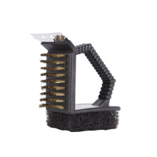 Grill Brush for Outdoor BBQ with Ergonomic Comfort Grip and Heavy Duty Stainless Steel Scrubber