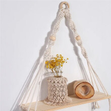 Regal Boho Dekor Regale An der Wand Holz Dekoration für Schlafzimmer Wohnzimmer B