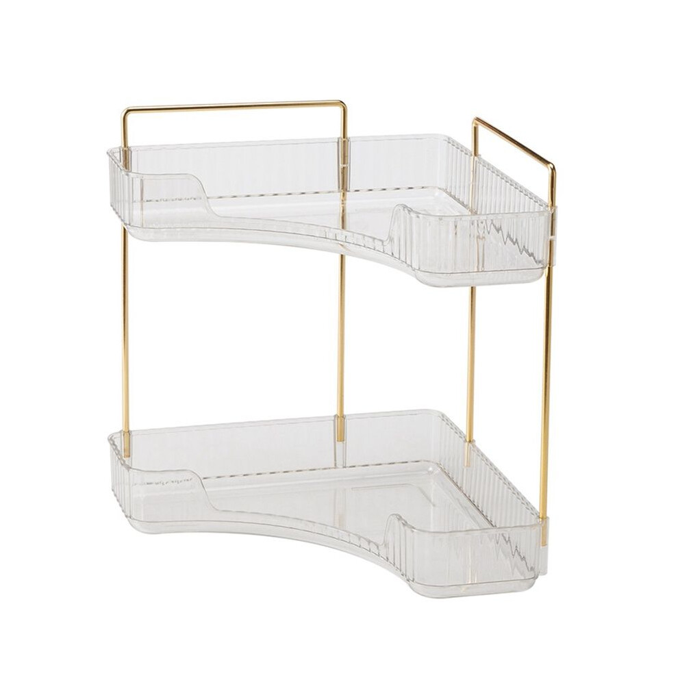 2 Tier Bathroom Counter Organizer, Multi-Function Corner Bathroom Organizer Countertop, Makeup Organizer Perfume B