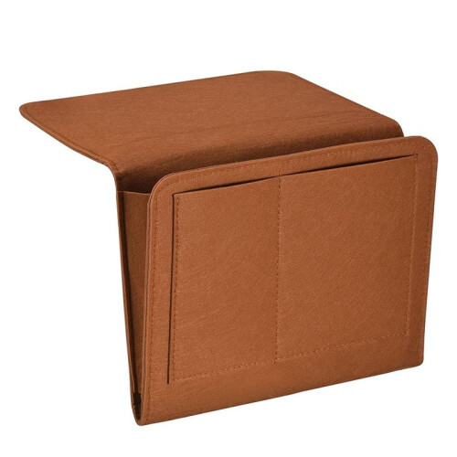 Bedside Organizer, Bed Bedside Organizer Hanging 5 Pocket Soft  Bed Pockets Bedside Storage Organizer Brown