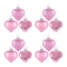 Valentijnsdag Hartornamenten, Klassieke Roze Hartvormige Hangende Kerstballen, Valentijnsdag Hartdecoratie