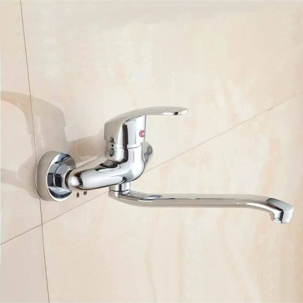 Basin Faucet Hot And Cold, Wall Mounted, Kitchen, Laundry, Pool, Sanitary Mixer Tap, Chrome Finish 9199774950275