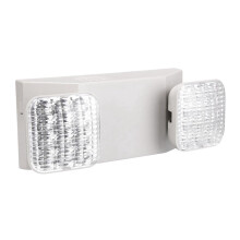 Commercial Emergency Light White Finish 2 LED Square Heads Adjustable Exit Lighting Fixture