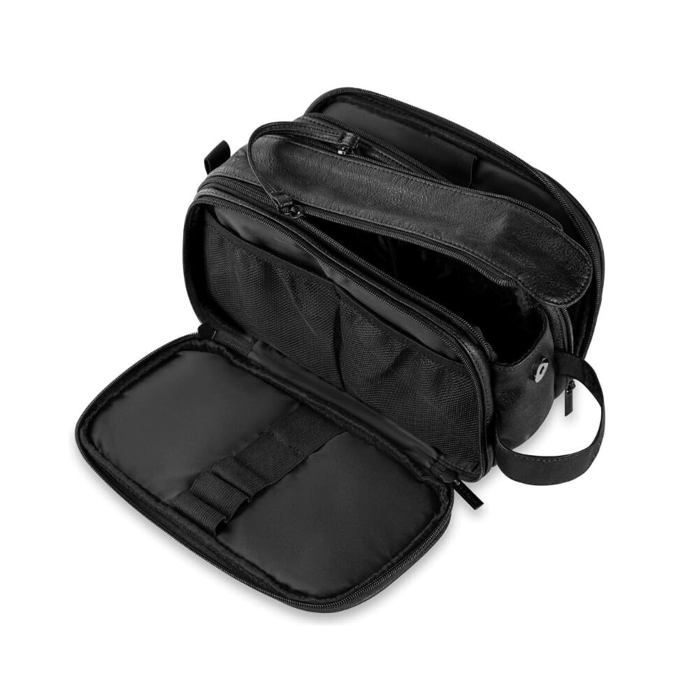 Black Makeup Bag With Multiple Compartments For Travel And Organization Portable Cosmetic Organizer
