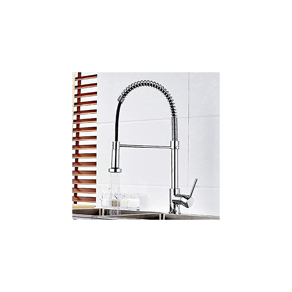 Faucet Pull Out Kitchen Sink Deck Mounted Single Hole Chrome Finish Mixer Tap 9347817493252
