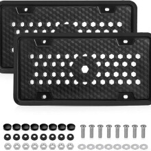Silicone Number Plate Holder Set For UK Front And Rear Plates Flexible Registration Surround Frame Cover, Black