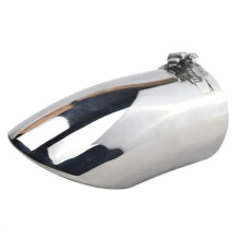 Stainless Steel Exhaust Tip 76mm Inlet 104mm Outlet Silver Slanted Cut Muffler Tail Pipe with Clamp