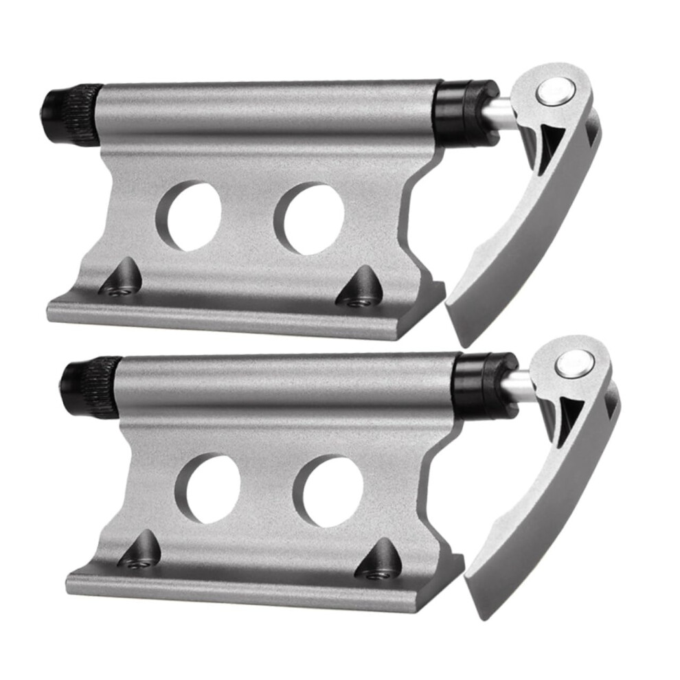 Bike Fork Mount Quick Release Lock 2Piece Set Front Wheel Fixer Rack Deep Titanium Color Easy Install For Bike Transport-image-OPC-PPQWCSG-NEW