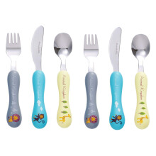 Bon Animal Kingdom 6-Piece Children's Cutlery Set/Kids Cutlery/Toddler Utensils/Flatware - 2 x Knives, 2 x Forks, 2 x Spoons - Mirror Polished Stainl