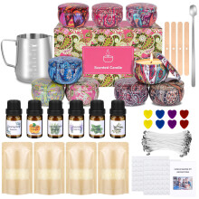 KEARLGMBH Candle Making Kit, Soy Wax Candle Making Kits for Adults Beginners, Make Your Own Candles,Pack Soy Wax, Fragrance Oils, Dye Blocks ， Tins,