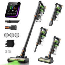 SunSare Cordless Vacuum Cleaner, 50KPa 600W 65Mins Stick Vacuum with Green Headlights, Aromatherapy, Anti-Tangle Rollor, 1.8L Upright Vacuum Cleaner