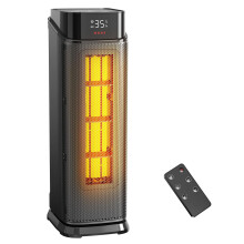 QEXREED Heater, 2000W PTC Electric Heater with 4 Modes, Energy-Saving-ECO-Mode, 90 Oscillation, 24H Timer, Remote Control, Quiet& Powerful Fan Heate
