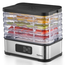 Food Dehydrator Machine with Digital Timer & Temperature Control, 250W Electric Dryer with 5 Trays, Adjustable Presets for Fruits, Meat, Vegetables,