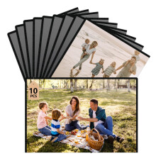 kinoco 10-Pack Magnetic Photo Frames for Fridge - Holds 6x4 Inch Photos (Frame Size 6.46x4.49 Inch), Strong Hold Kids & Family Picture Frames