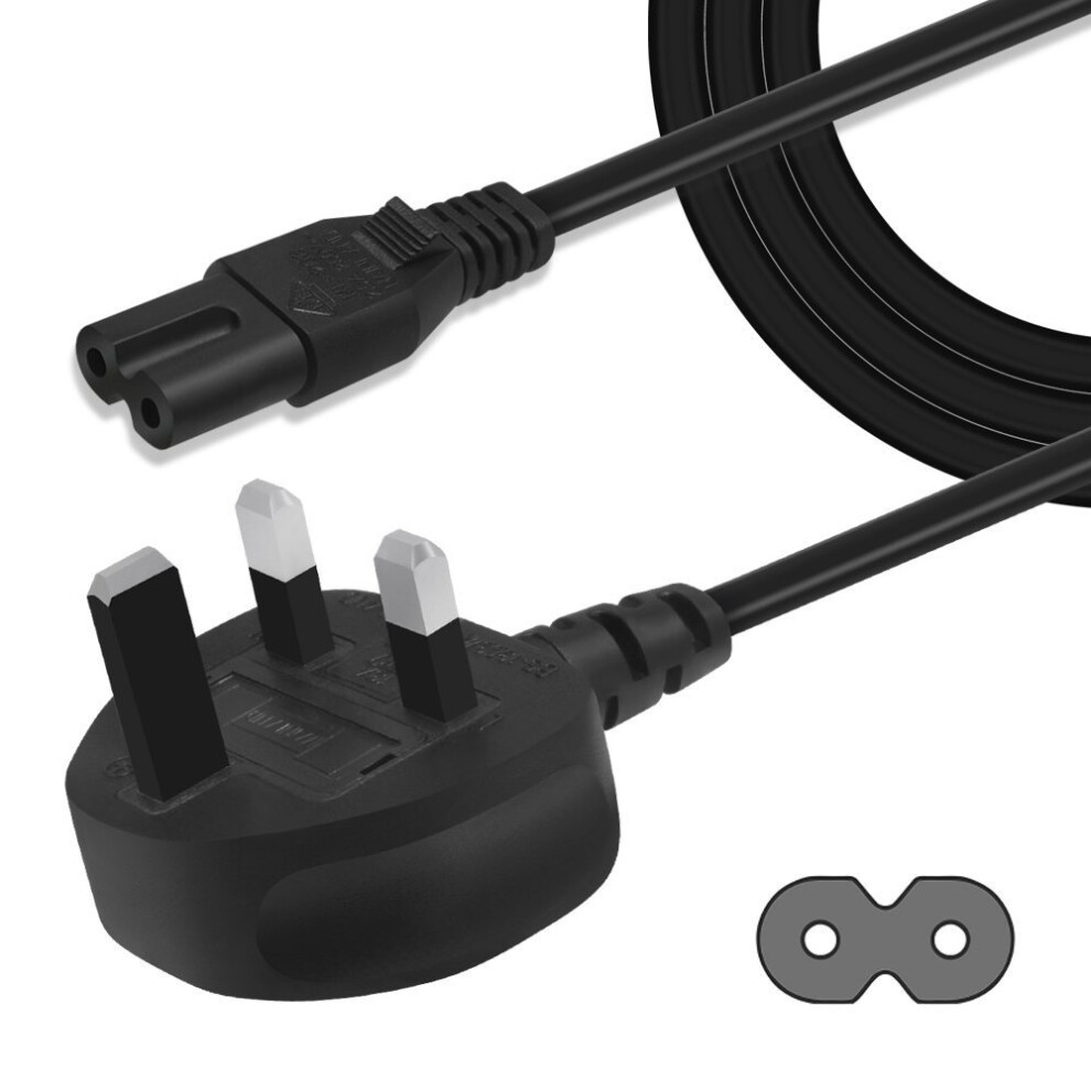 Uk Sewing Machine Mains Cable Lead 2 Pin Fits Janome, Brother, Singer, Pfaff, Bernina Etc 19998541