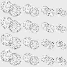 Chuangdi 100 Pairs Press Studs Snap Fasteners, Sew on Snap Buttons, Clear Plastic Poppers Fasteners for Clothes Purse Handbag Craft DIY Craft Supplie