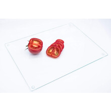 Glass Chopping Board 40x30cm : Clear Glass Worktop Saver for Kitchens - Durable, Hygienic Glass Worktop Saver