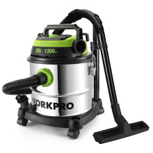 WORKPRO 1200W 20L Wet and Dry Vacuum Cleaner with HEPA, 3-in-1 Blower Function, Powerful Industrial Dust Extractor with Stainless Steel Tank for Indo