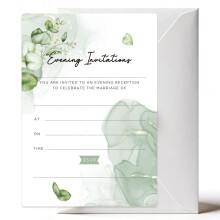 Joyfulmap 50 Pack Wedding Invitations with Envelopes, Contemporary, Modern, Greenery, Floral, Minimalist Eucalyptus Invitation Cards, Perfect for Wed