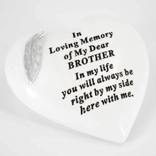 Special Brother Graveside Memorial Feather Heart Grave Plaque Ornament Decoration