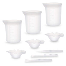 Zocipro 9Pcs Silicone Measuring Cups and Mixing Tools Set - 100ml and 10ml Cups With Stir Sticks for Epoxy Resin Casting and Painting