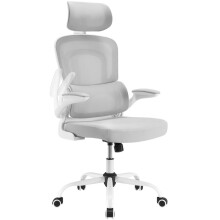Farini Office Desk Chair with Flip-Up Armrest High Back Ergonomic Computer Chair with Adjustable Headrest and Lumbar Support Executive Swivel Chair f