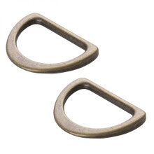 BYANNIE D-Ring Flat 1 inch Antique Brass 2 pcs Hardware
