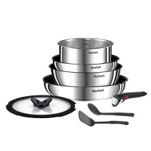 Tefal Ingenio L8979804 8-Piece Cookware Set for All Heat Sources Including Induction Non-Stick Coating, Stainless Steel, Stackable