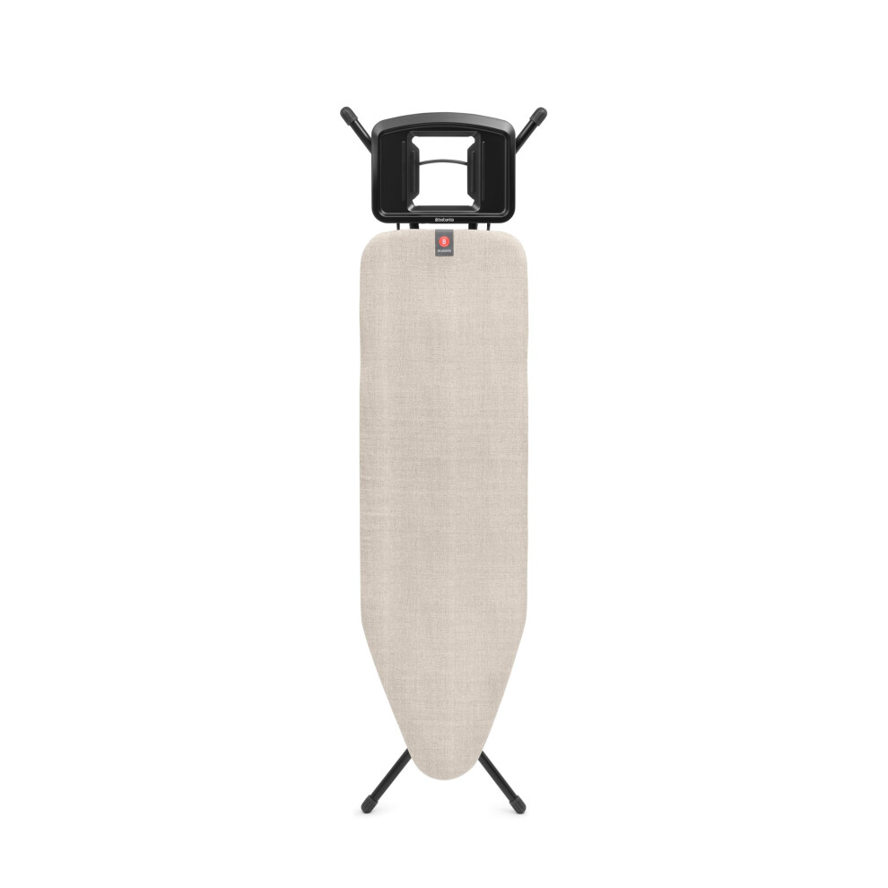 Brabantia Ironing Board B, 124X38cm - Denim | 100% Fairtrade Cotton | 8Mm Foam Layer | Stable & Anti-Wobble Frame | Foldable With Adjustable Hei Grey