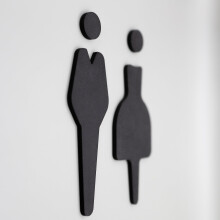 NOIR.DESIGN Unisex Toilet Sign For Wall/Door - Loo Notice - Self Adhesive - Man Women Shapes - Gender Neutral - Restroom - Bathroom - Office - Hotels