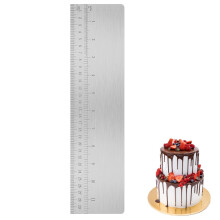 Metal Cake Scraper, 12 Inch Cake Scraper Buttercream Smoother, Tall Metal Spatula for Cakes, Cakes Icing Smoother with Scale, Stainless Steel Fondant