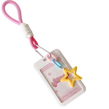 Tivleed Kpop Photocard Holder & Display Frame – 11x6.8cm Organizer with Keychain & Star Pendant for Stray Kids and Decor (White)