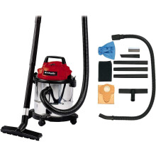 Einhell TC-VC 1812 S Wet And Dry Vacuum Cleaner With Blow Function - 1250W, 12L Stainless Steel Tank, 2.5m Hose, Accessories - Wet-Dry Vacuum For Car