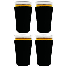 Coolie Junction Blank Neoprene Collapsible Pint Glass Coolie (4, Black)