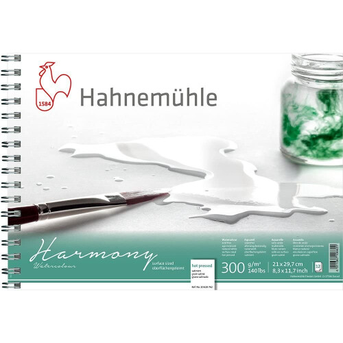 Hahnemuhle Harmony Watercolour Spiral Pad Hot Pressed A4 1