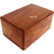 Indian Glance Wooden Urn Box - Cremation Urn for Human Ashes (Medium)