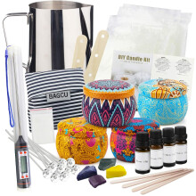 YINUO LIGHT Candle Making Kit DIY Supplies of Scented Candles with Beeswax Dyes Fragrances Oils Melting Pot Thermometer Candle Wicks Stickers Tins Se