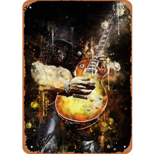 Legendary Guitarist Slash Guns N Roses Plaque Poster Metal Tin Sign 8" X 12" Vintage Retro Wall Decor