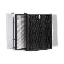 Clinell Rediair Air Filter Replacement - Dual HEPA 14, Removes 99.995% of Airborne Pathogens, Compatible with Air Filtration Unit, RAIR-S01, Black