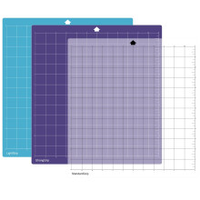 Zocipro 3Pcs Cutting Mat for Silhouettes Cameo 4/3/2/1, 12"x12" Adhesive Non-Slip Replacement Vinyl Cutting Mat for Craft Sewing (Standardgrip, Light