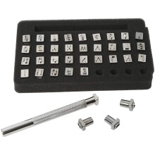 CENPEK 37Pcs Professional Leather Stamping Tool Set Number and Alphabet Stamp Leather Tool for leathercraft-6.5mm